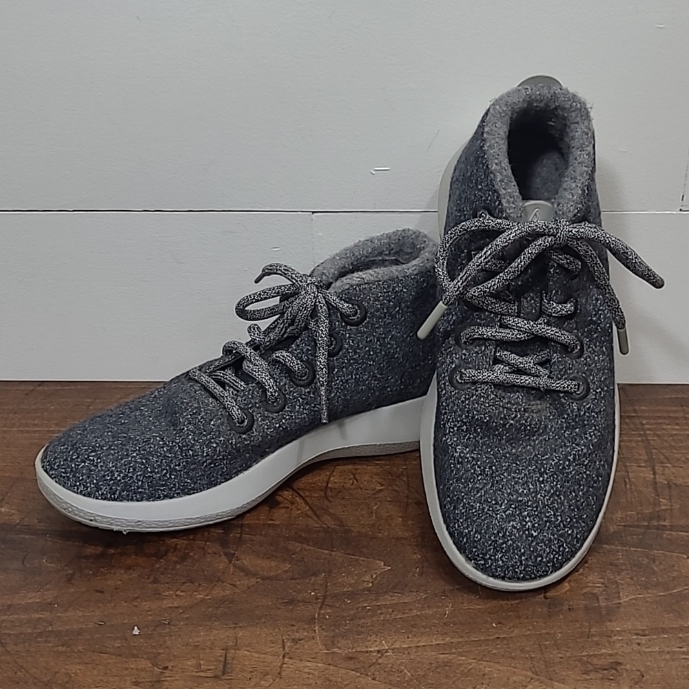 allbirds Mizzles High Top Sneaker Women's sz 8 Grey WRUM Wool Runner Up Shoes